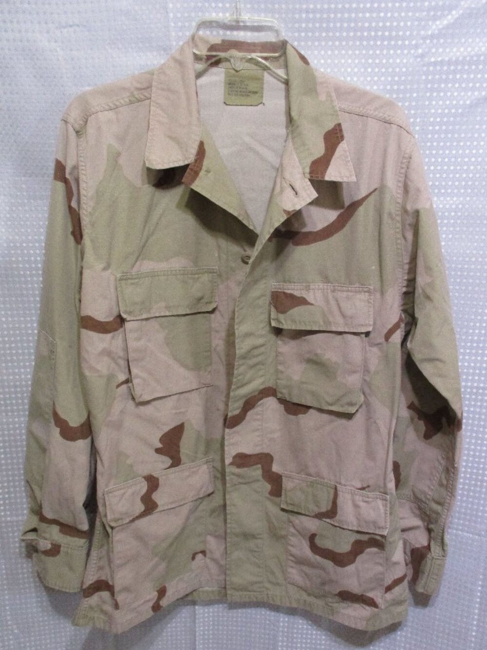 Vintage NATO 3-Color Desert Camouflage Long Sleeved Button Up Shirt  Sz. ML